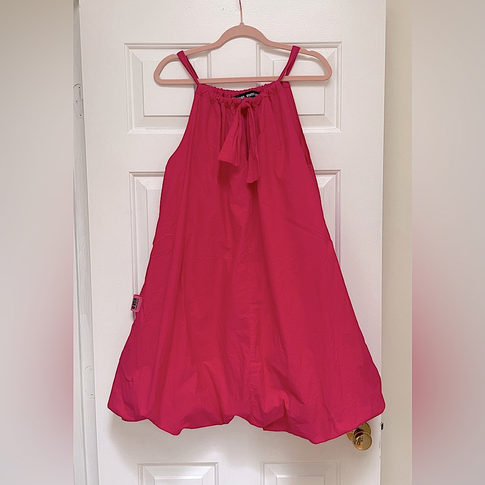 # VDR VIADELLAROSE Olympia poplin sleeveless bubble dress with tassel tie. Sz S - Picture 7 of 9